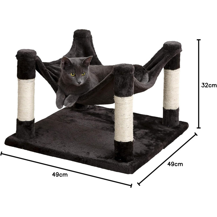 Кішка-гамак Kerbl Samira для котів, м'який, з сизалевими стовпчиками для догляду за кігтями