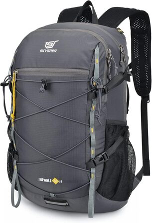 SKYSPER ISHELL 30 Foldable Backpack 30L Ultra-light Daypack Packable Daypack Waterproof Hiking Backpack Travel Backpack for Camping Outdoor Hiking Travel (Ishell30-dark gray)