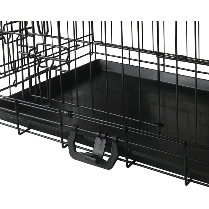 Клітка для собак 60x43x48 см, складана переноска з металу для собак, 2 дверцята, переноска для тварин, авто-переноска, клітка для собак Small