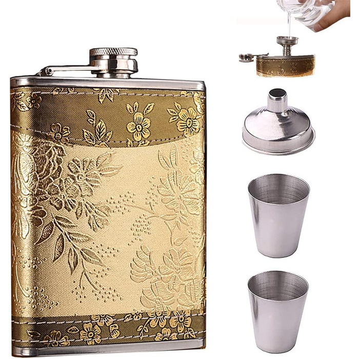 Фляга з нержавіючої сталі, 237 мл, набір, металевий стакан для напоїв, з гвинтовою кришкою, для туризму, кемпінгу, барбекю, бару