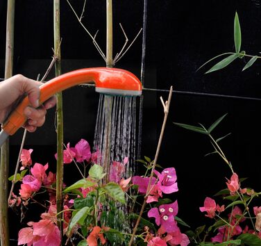 Portable Outdoor Camping Shower, Battery Powered - Compact Hand Shower with Rechargeable Camping Shower and Pump, Pumps Water from Bucket into a Consistent, Gentle Shower Stream