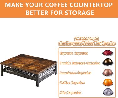 Організатор для капсул кави Nespresso IBUYKE, 80 капсул, 1 ярус, темно-коричневий TCJ102H