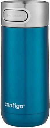 Термокружка Contigo Luxe Autoseal з нержавіючої сталі, 360 мл, Biscay Bay. Зручна, витривала, з легкою очисткою, без BPA. Ідеальна для кави на винос.