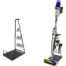 Підставка для пилососа без свердління, металева стійка для пилососа, сумісна з V6 V7 V8 V10 V15 та іншими моделями. Підходить для більшості вертикальних пилососів (чорний)