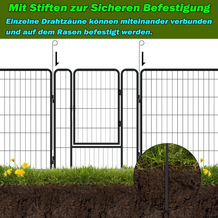 Клітка-забіг для собак HENGMEI: 80 см, складана, для собак, котів, кроликів, для дому та вулиці, 6 частин