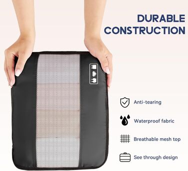 Органайзер для валізи MURISE, 8 шт. - Packing Cubes для подорожей, сумки-органайзери для валізи, з мішечком для взуття та косметички, система організації, Travel Essentials, чорний