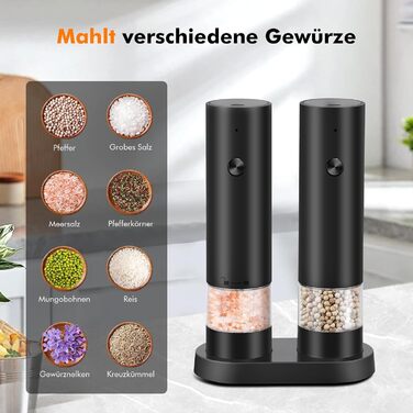 Електричні соляні та перечні млини з USB-зарядкою, регульована ступінь помелу, для кухні, пікніка, грилю