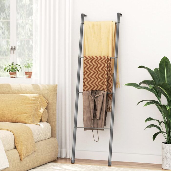 Підвісна стійка для рушників з металу, біла – 4 яруси, для ванної, кухні, вітальні