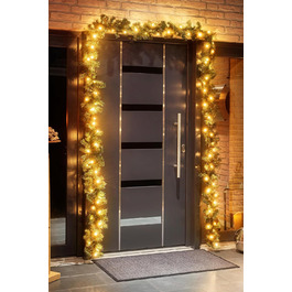 Декоративна гірлянда з LED-підсвічуванням 5 метрів (80 LED), розширювана, на батарейках, з таймером, 10 метрів дроту, для дому та саду, штучна, тепле біле світло