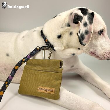 Сумка для корму для собак LeckerLibeutel: міцна бавовна, карабін, самозакривна блискавка, для прогулянок та подорожей (колір: коричневий)