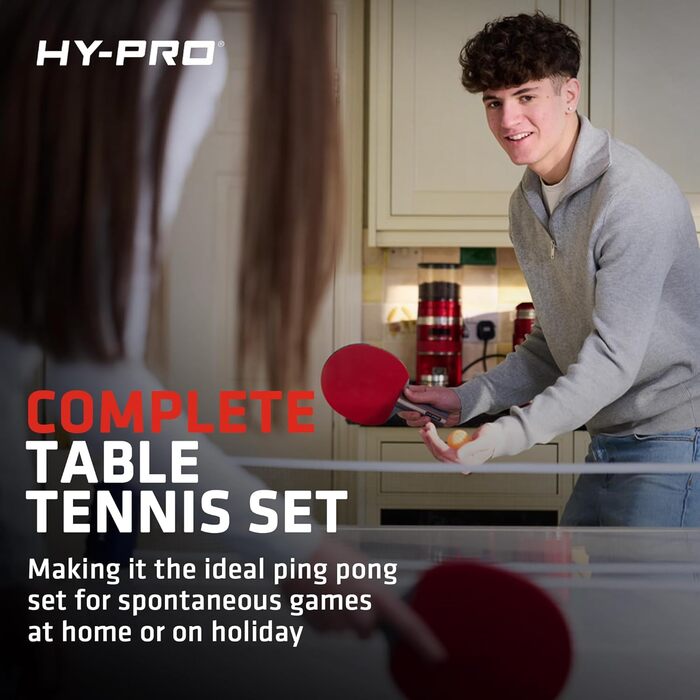 Набір для настільного тенісу Hy-Pro портативний – стіл з розсувним сіткою до 170 см, 4 ракетки, 8 м'ячів, сумка, м'ячі 3 зірки, для дітей та дорослих, для гри в приміщенні та на вулиці