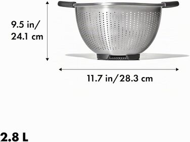Сіточне дрібне сито OXO Good Grips, 20.3 см, з нержавіючої сталі та антиковзаючою ручкою для промивання та проціджування