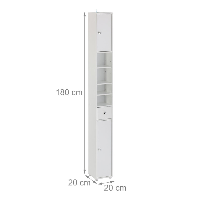 Relaxdays Tall Bathroom Cabinet with 2 Doors