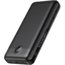 Power Bank VEGER 30000mAh 20W PD: Швидка зарядка, LED дисплей, 4 виходи, 2 входи, USB-C, сумісний з iPhone, iPad, планшетами