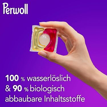 Капсули для прання кольорових речей Perwoll Renew Caps Color All-in-1, відновлення кольору та волокон, 80 прань (2 x 40 шт)