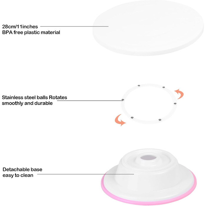 Набір для тортів: обертова платформа, насадки для крему, скребок для вирівнювання | Все для випічки