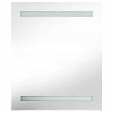 Шафа у ванну кімнату з дзеркалом та LED-підсвіткою, сіра, 50x14x60 см