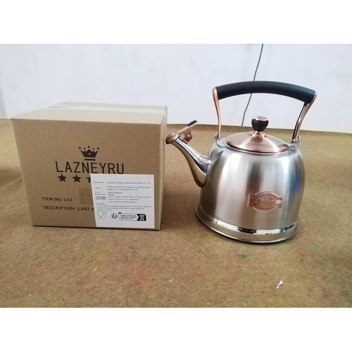 Нержавійна чайник для кемпінгу 3L з носиком, для плити та індукції, срібний