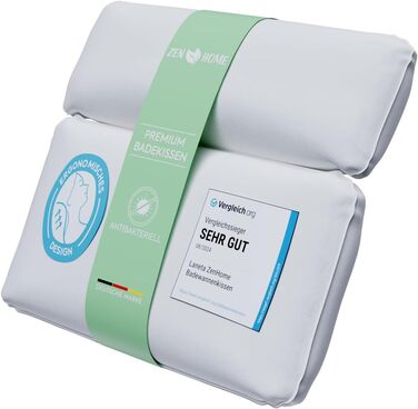 Bathtub Pillow • Ergonomic & Muscle-Relaxing Premium Bathtub Pillow • New 5D Special Foam • German Design • Climate Neutral & Sustainably Produced • Bathtub Pillow Neck Pillow Bathtub (White-4d)