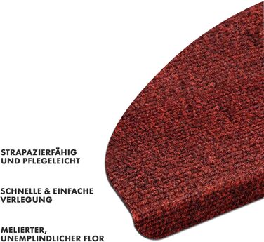 Сходинкові килимки Casa Pura - 15 шт. Самоклеючі, для внутрішнього використання, напівкруглі (Лейпциг)