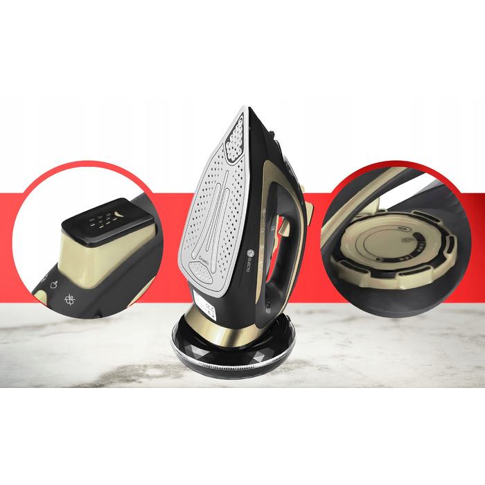 Бездротова праска Electo 2400 Вт, керамічна підошва, 450 мл, Anti-Drip