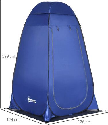 Outsunny Pop-Up Shower Tent Toilet Tent - Portable Outdoor Changing Room & Privacy Shelter with Carry Bag - 126x124x189cm
