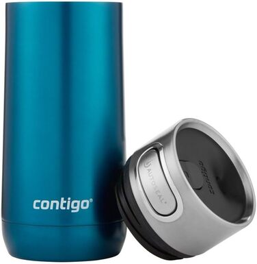 Термокружка Contigo Luxe Autoseal з нержавіючої сталі, 360 мл, Biscay Bay. Зручна, витривала, з легкою очисткою, без BPA. Ідеальна для кави на винос.