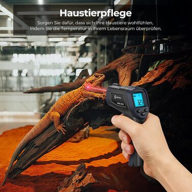 Інфрачервоний термометр ERICKHILL -50℃~600℃ безконтактний лазерний пістолет для вимірювання температури з LCD-дисплеєм, регульованою емісією - для приготування їжі/барбекю/морозильної камери/промисловості, чорний/синій, 600℃, базова версія