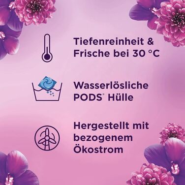 Капсули для прання кольорових речей Lenor All-in-1 PODS Amethyst Blütentraum, гігієнічне глибоке очищення та тривала свіжість, 76 шт