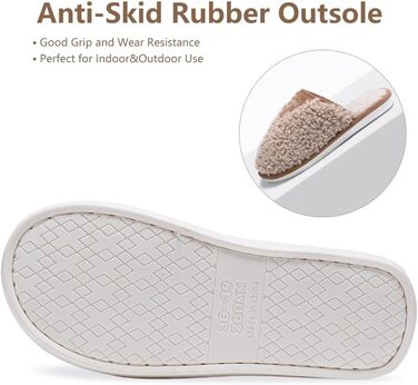 Зимові домашні тапочки для жінок та чоловіків з плюшу, теплих, м'яких, зручних, з пам'яттю, антиковзаючі, розмір 45.5/46.5 EU, коричневі