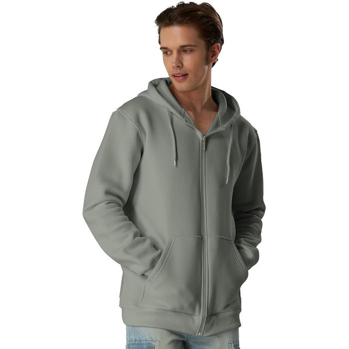 Світшот з капюшоном Smith & Soo для чоловіків – спортивна куртка, світшот з довгими рукавами, фітнес, тренування, худі, сірий (M)