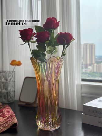 Ваза для квітів велика, скляна, кольорова - елегантний подарунок для мами