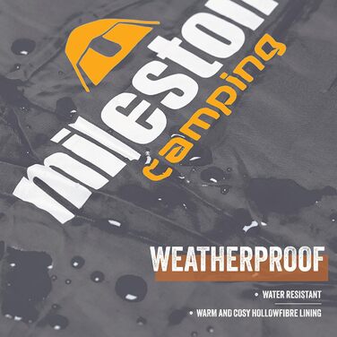 Спальний мішок Milestone Camping Mumienschlaфack, сірий & оранжевий, для одного, зручний та портативний, з сумкою, водонепроникний, 2 сезони, для одного, односпальний