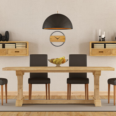 Relaxdays Wall Clock, Wood-Look