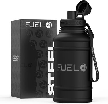 Extra Stark Stainless Steel Metal Water Bottle 1.3L & 2.2L - Leak-Proof & BPA-Free Stainless Steel Water Bottle - Robust Water Bottle Gym, Sports Stainless Steel Water Jug Bottle For Adults (1300 ml, Black)