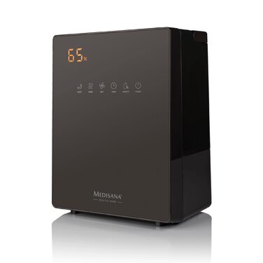 Зволожувач повітря Medisana AH 675 з гігрометром, таймером, попереднім нагрівом, 3 інтенсивності розпилення, 5.2 л, для дитячої, вітальні та спальні