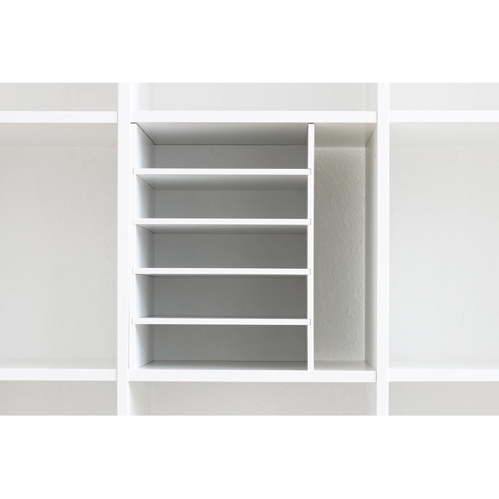 INWONA Kallax Expedit Regal DIN A4 Insert File Folder Paper Shelf Mailbox Sorting Compartment Paper Compartment Storage Document Storage Partition for 5 Single Compartments 25 x 33.5 x 36 cm White