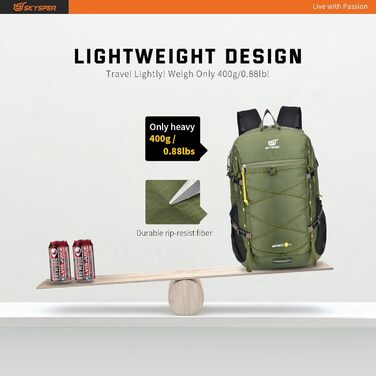 SKYSPER ISHELL 30 Foldable Backpack 30L Ultra-light Daypack Packable Daypack Waterproof Hiking Backpack Travel Backpack for Camping Outdoor Hiking Travel