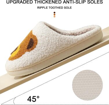 Тапочки домішки жіночі та чоловічі, м'які, плюшеві, ретро, теплі, зручні, з антиковзким покриттям, білий, Bär104, 36/37 EU
