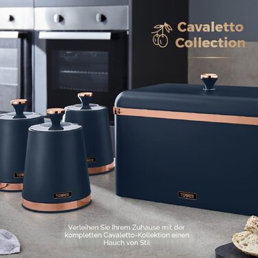 Набір ємностей для зберігання чаю, кави та цукру Tower Cavaletto T826131GRY, сталь, колір Midnight Blue, 3 шт.