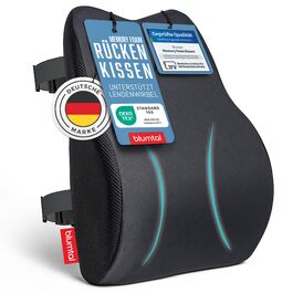 Ортопедична подушка для спини Blumtal з Memory Foam: підтримка попереку, сертифікат OEKO-TEX, знімний чохол