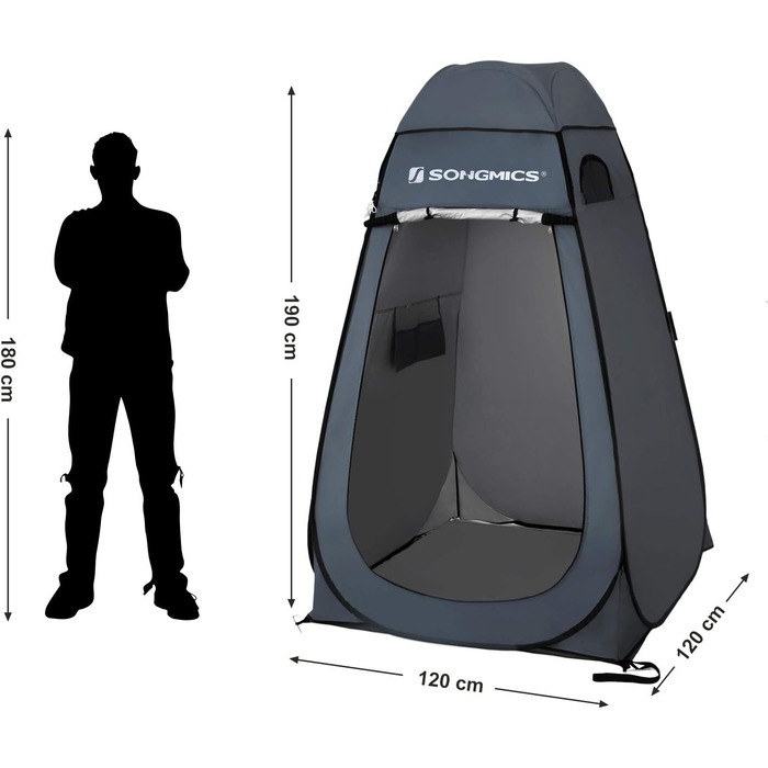 SONGMICS Pop-Up Privacy Tent - Outdoor Shower & Toilet Tent for Camping, Fishing, Beach - Portable Changing Room with Carry Bag