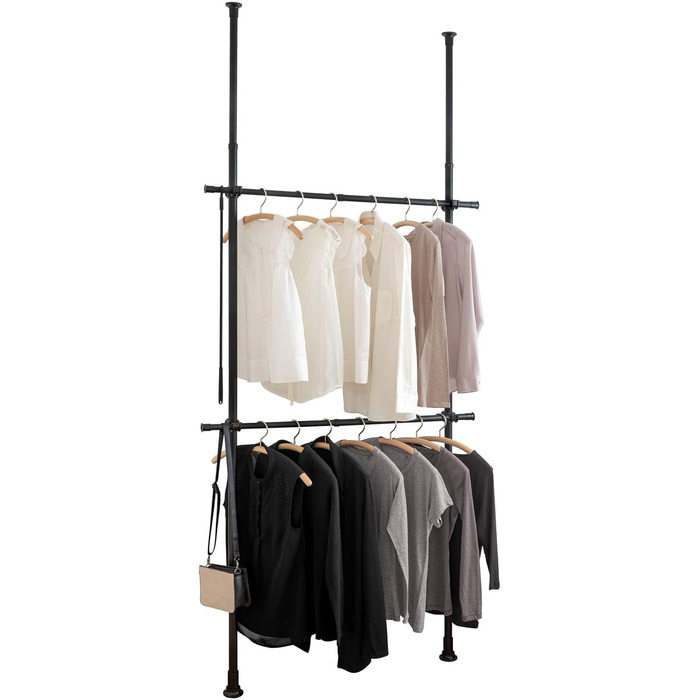 WENKO Telescopic Wardrobe System Hercules Basic Black