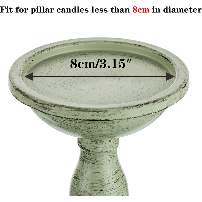 Sziqiqi 3-Piece Candle Holder Set, Candle Stand, Vintage Candle Holders, Lantern Holders Made of Metal, Candle Holders for Pillar Candles, Candle Stand Decoration for Wedding Party, Small+Medium+Large (Blue, Small+Large)