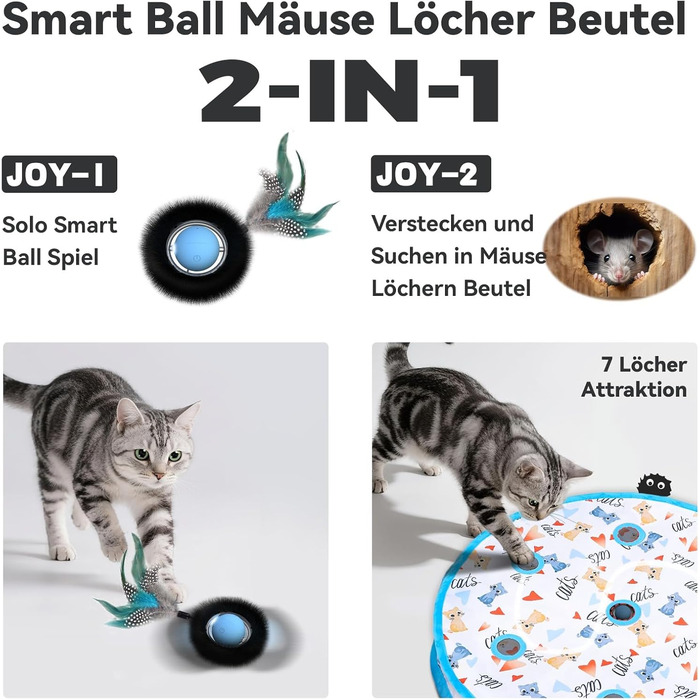 Інтерактивне іграшкове м'ячик для котів з лабіринтом та пір'ям, автоматична іграшка-приховище, мисливська гра, подарунок для кота