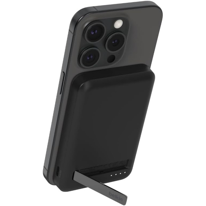 Belkin BoostCharge Pro Powerbank 5000mAh з Qi2 та MagSafe, чорний: портативний зарядний пристрій з інтегрованим підсвічуванням для iPhone 16, 15, 14, 13, 12