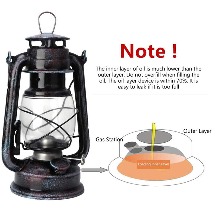 Ретро гасова лампа POFET, червона, класична настільна ліхтарня для дому, саду, кемпінгу, антимоскітна, цитронелова олія