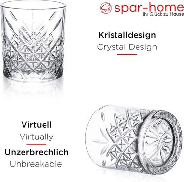 Набір склянок для віскі Spar-Home, 12 шт, 345 мл, кришталь, Tumbler