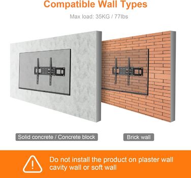Настінний кріплення для телевізора GRIFEMA: поворотний, нахильний, висувний, універсальний (26-65 дюймів, до 60 кг, VESA 600x400)