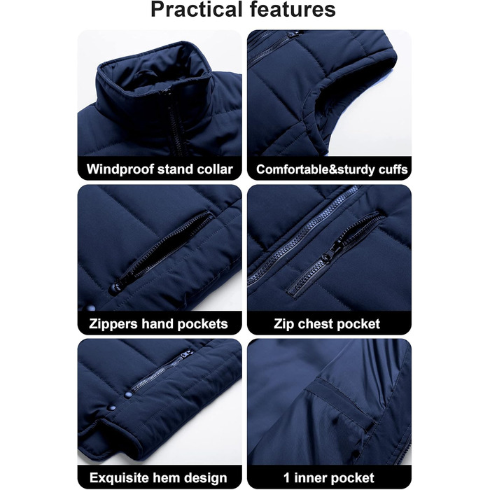 Чоловічий теплий жилет-пуховик для катання на лижах Chrisuno, Marineblau (синій)